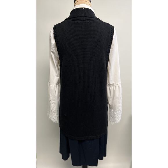 Coldwater Creek Fair Isle Moose Cardigan Sweater Vest Large 14 Cabincore Granny - Picture 5 of 14